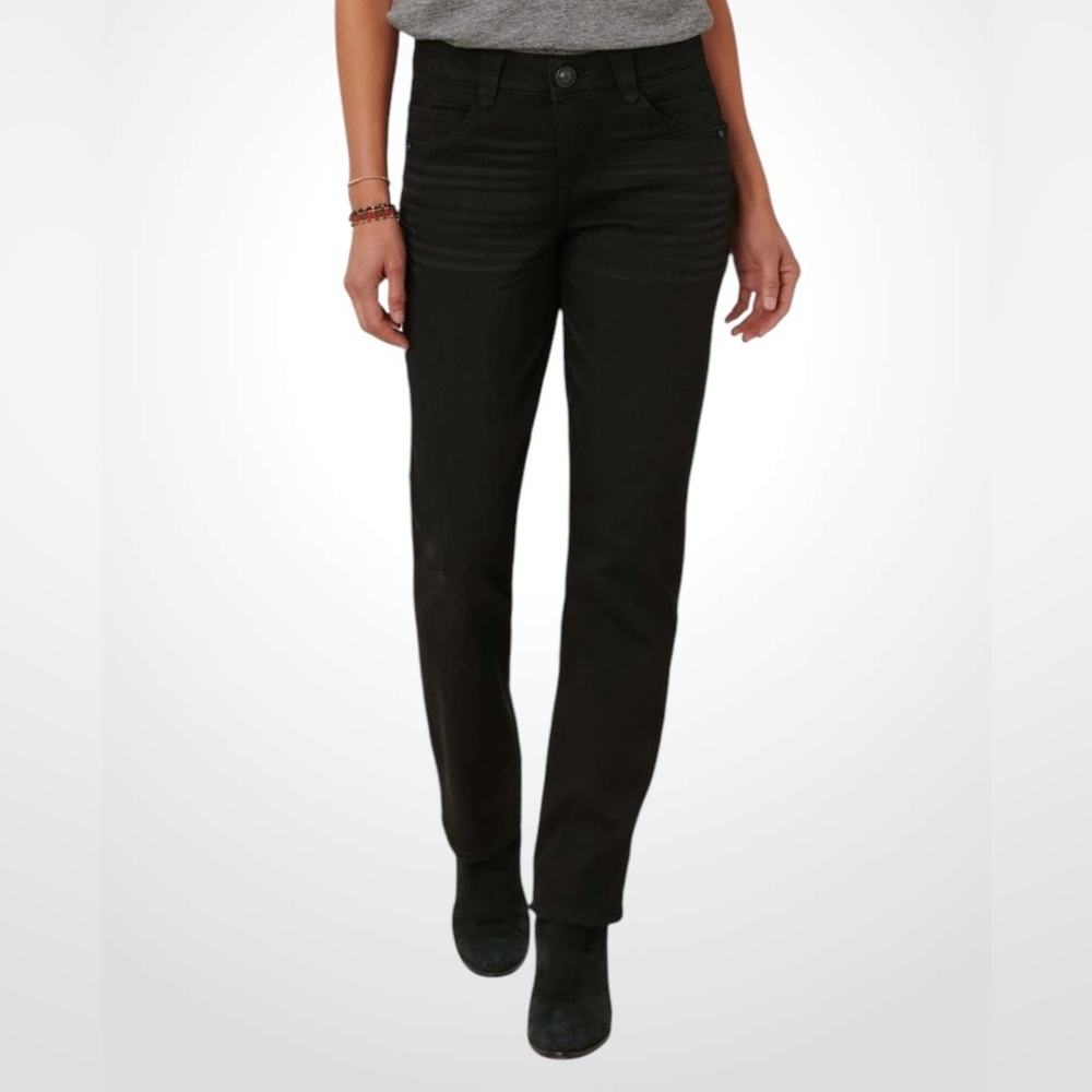 Women’s Democracy Ab Solution Patriot Black Straight Leg Jeans NWT size 4 - Picture 2 of 15